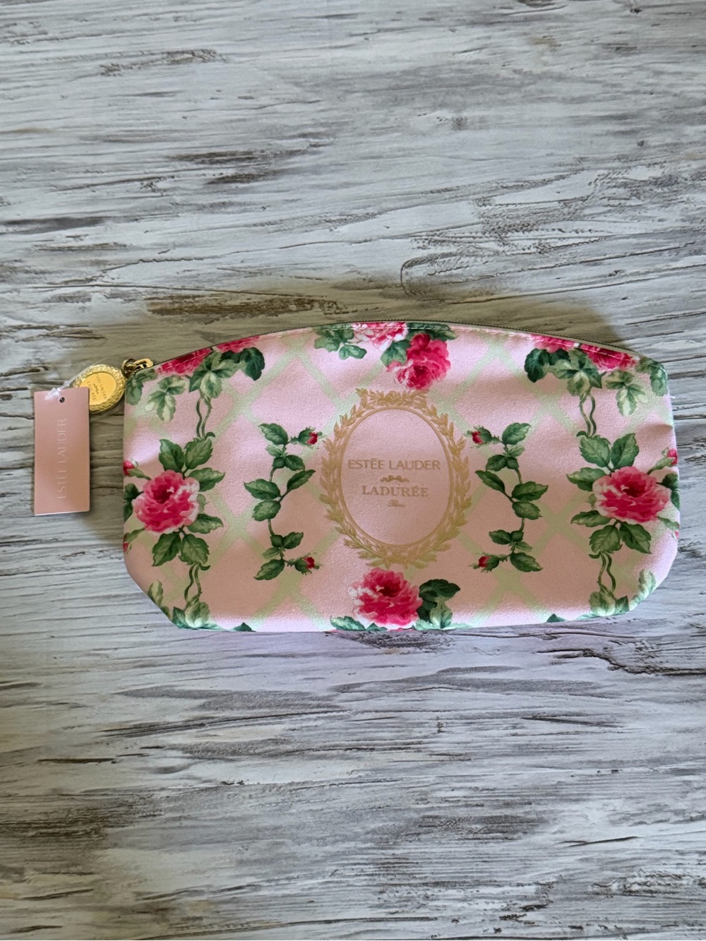 Estée Lauder Pink Floral Cosmetic Pouch x Ladurée